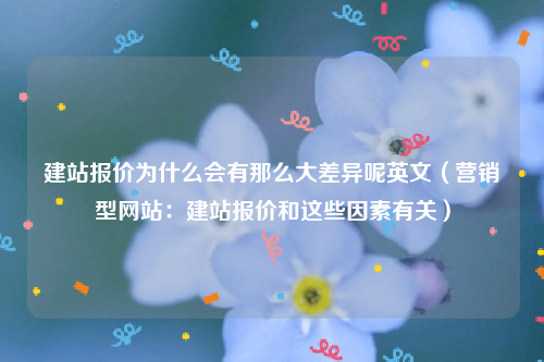 建站报价为什么会有那么大差异呢英文（营销型网站：建站报价和这些因素有关）