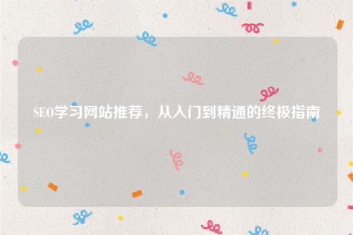 SEO学习网站推荐，从入门到精通的终极指南
