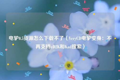 电驴0.5资源怎么下载不了（VeryCD电驴变身：不再支持eD2K和Kad搜索）