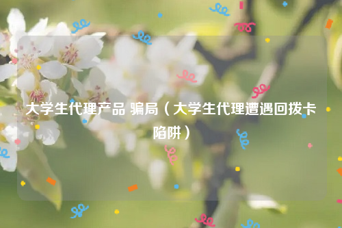 大学生代理产品 骗局（大学生代理遭遇回拨卡陷阱）