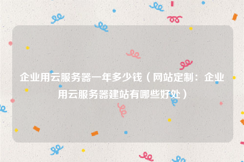 企业用云服务器一年多少钱（网站定制：企业用云服务器建站有哪些好处）