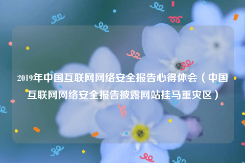 2019年中国互联网网络安全报告心得体会（中国互联网网络安全报告披露网站挂马重灾区）