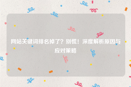 网站关键词排名掉了？别慌！深度解析原因与应对策略