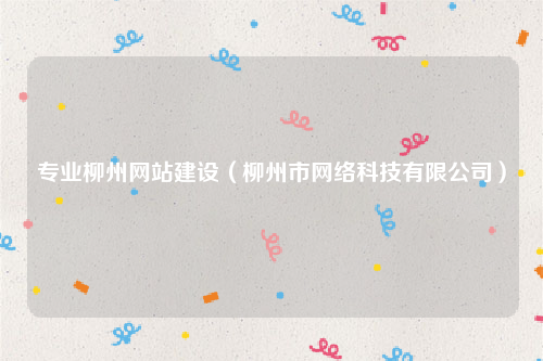 专业柳州网站建设（柳州市网络科技有限公司）